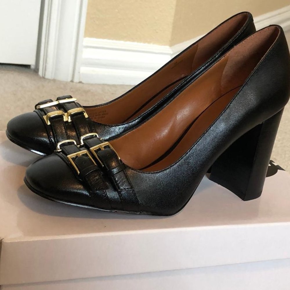 NINE WEST BLACK ROUND TOE PUMPS SZ. 8M